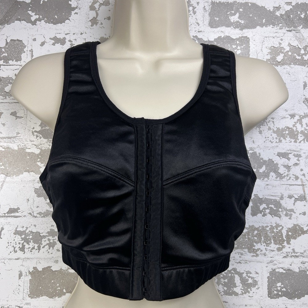 Enell Sports Bra NL100 High Impact Front Hook Closure Satin Black Size 1
